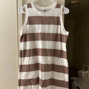 Old Navy Sleeveless Mini Shift Dress - Brown Stripe in M